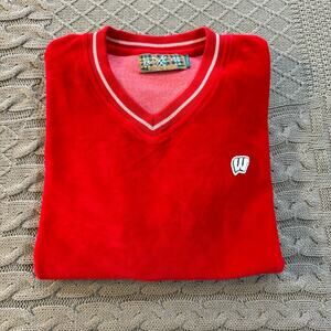 Red Jacket Wisconsin Badgers V Neck Short Sleeved Sweater ~ S/MD
